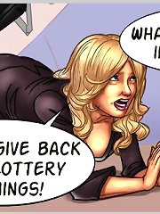 Amazing comic porn pictures with busty MILF begging about hardcore nonstop fuck in public