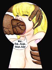 On this toon sex white slut doing triple blowjob