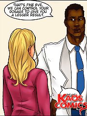 Attractive busty bitch performs the effects of her innovative swollen areola therapy at interracial toons!