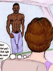 On this erotic comics white girl wants to see black smelly cock