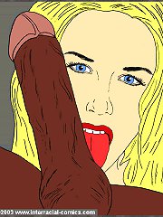 Hot blonde girl sucking and fucked on this interracial cartoons