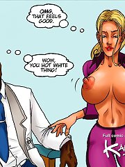 Hot black doc disgraces chicks at gyno clinic in interracial sex comics