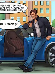 Comic book porn story with hot cute babe picked up for dirty street fuck